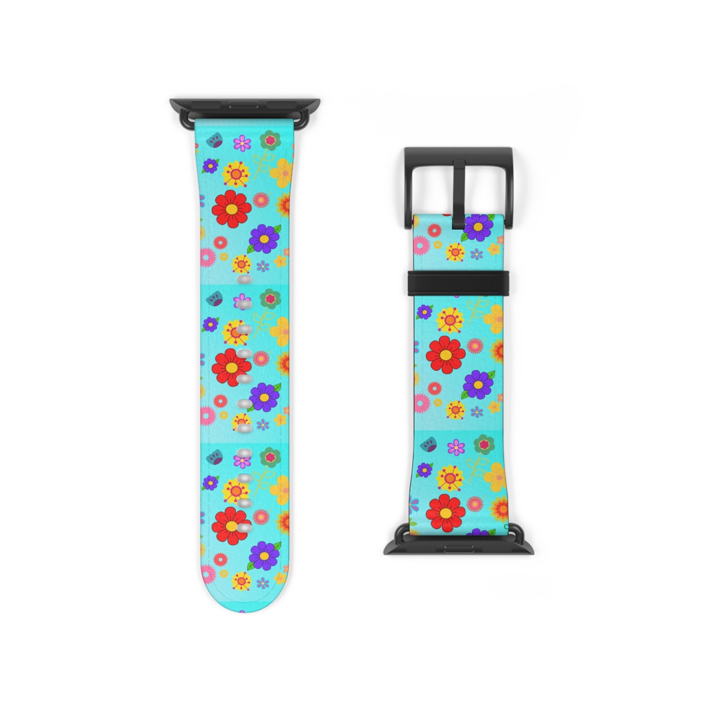Retro Floral Turquoise Apple Watch Band