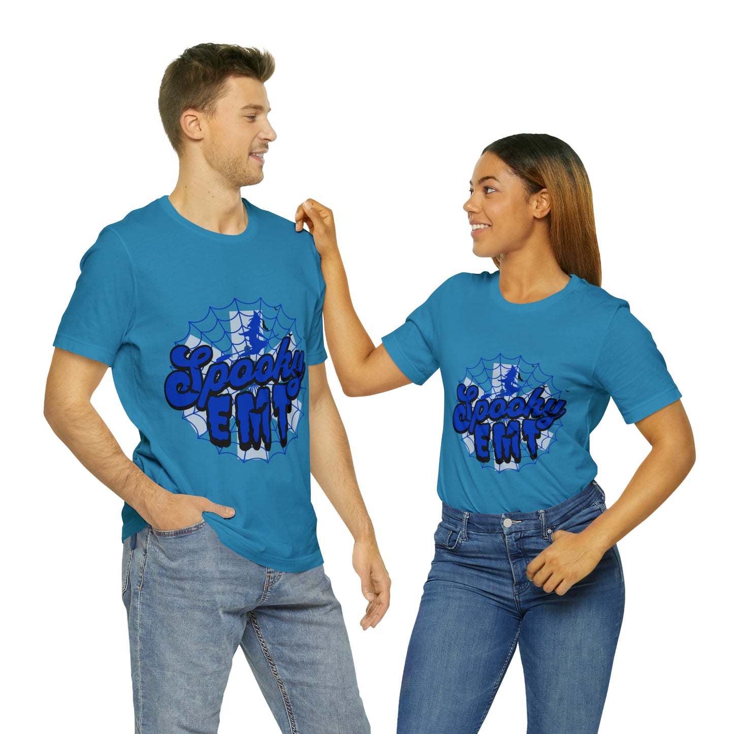 Fun Halloween EMT T-shirt, Blue Spooky EMT shirt, EMT shirt, Halloween shirt,