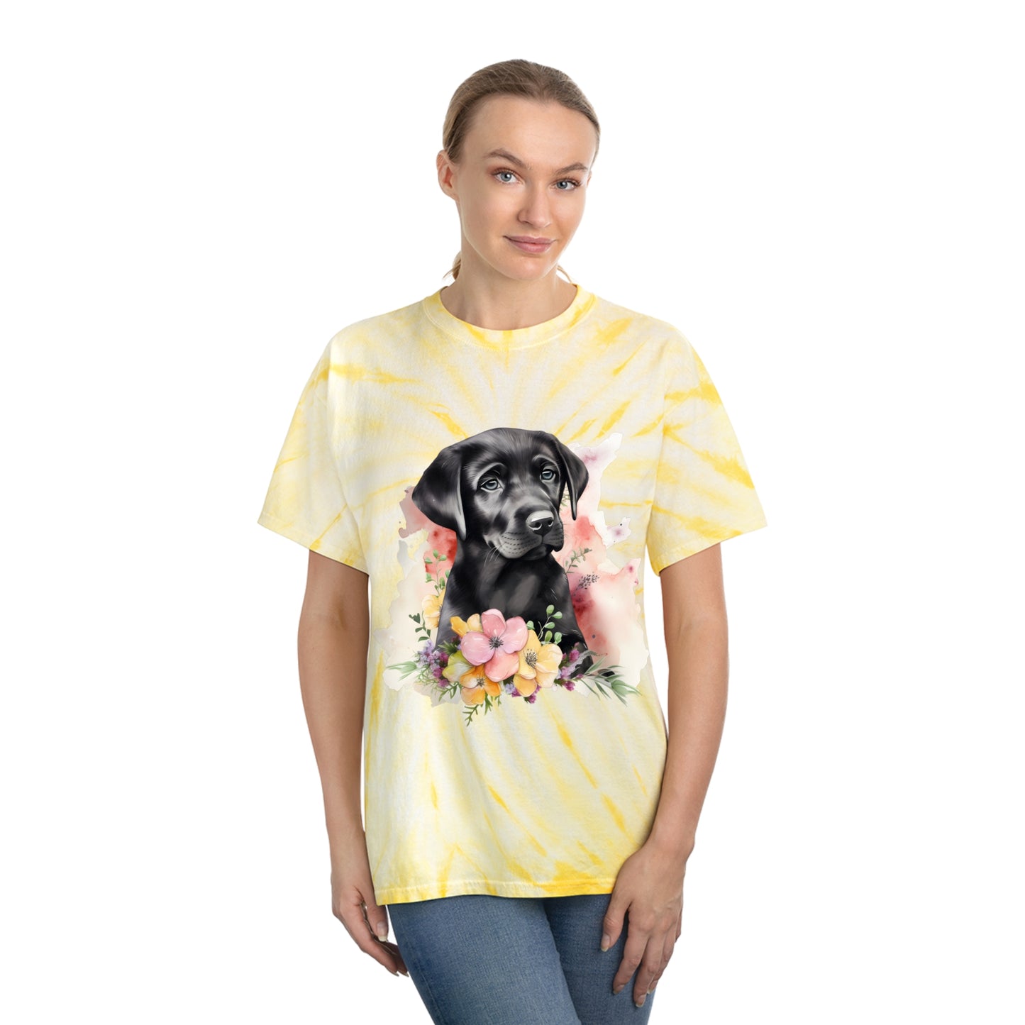 Black Lab pawprint Love Tie-Dye Tee, Cyclone