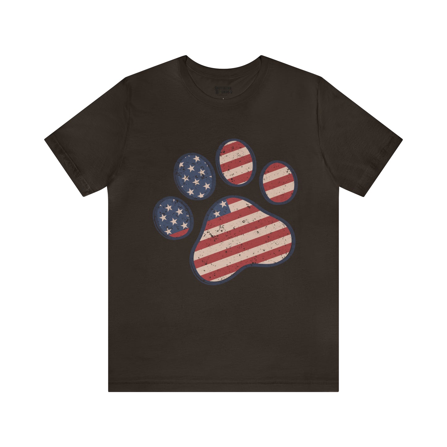 4th of July Pawprint Unisex Jersey Short Sleeve Tee Patriotic American Flag