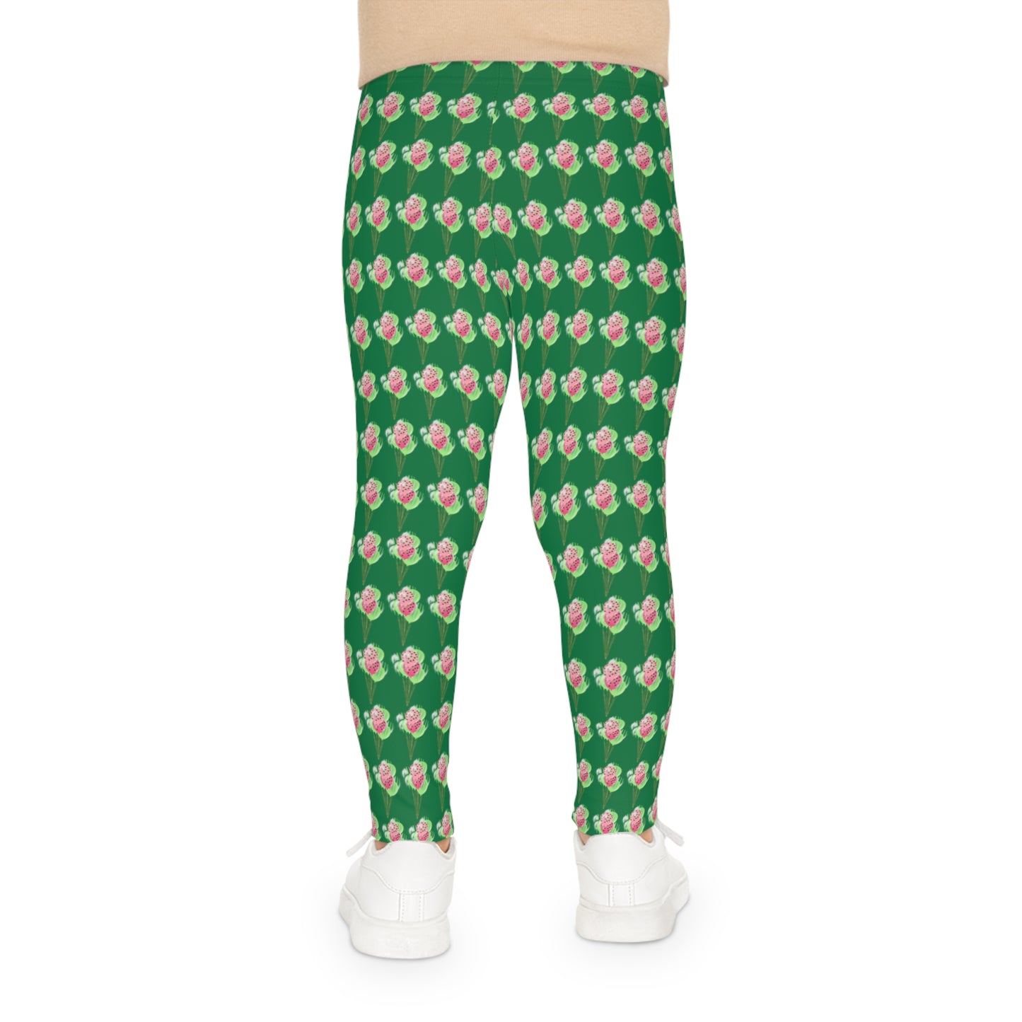 Girl's colorful watermelon balloon leggings.