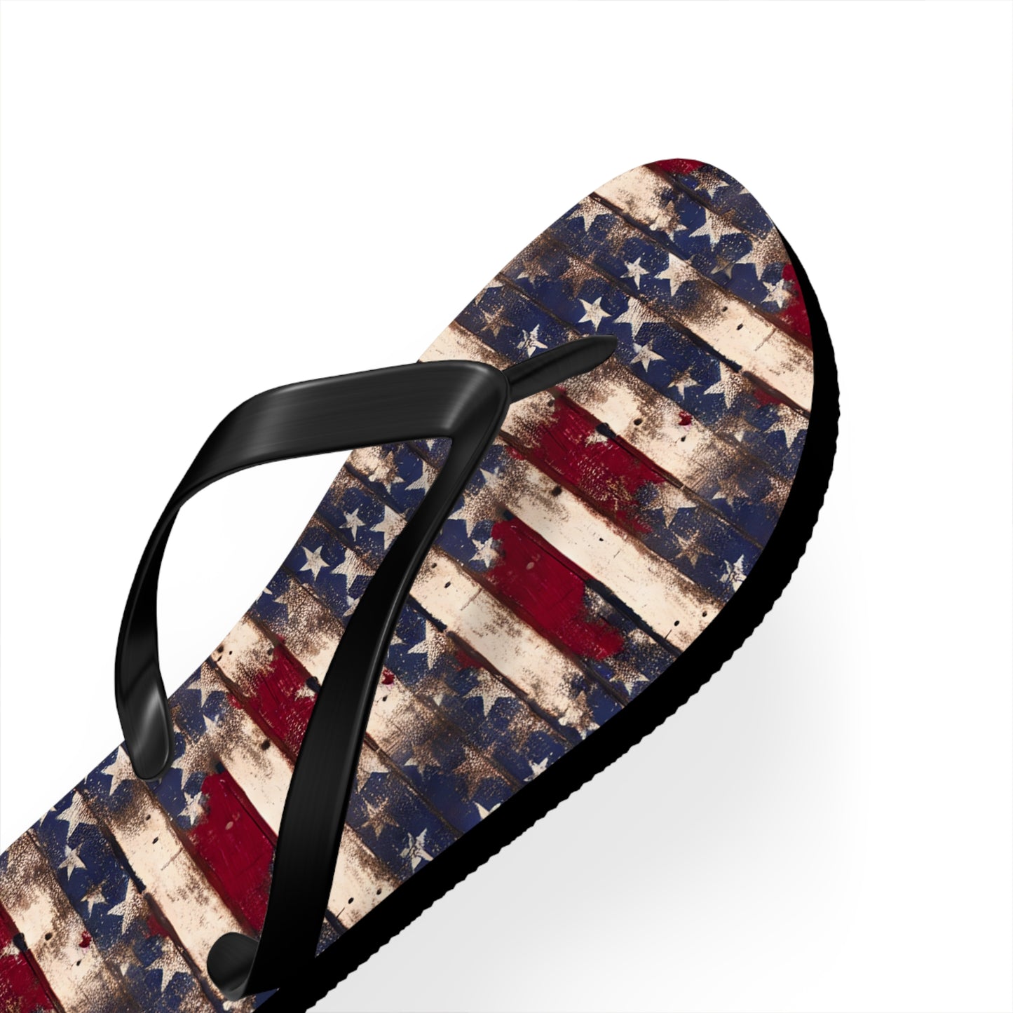 Distressed Retro Flag Flip Flops