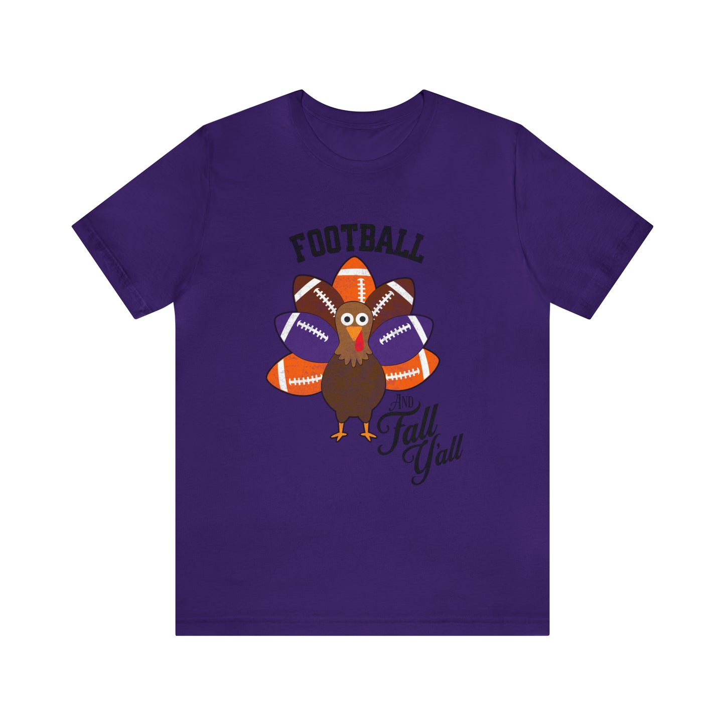 Vintage Purple and Orange Football Short Sleeve Tee, Football and turkey shirt, Clemson