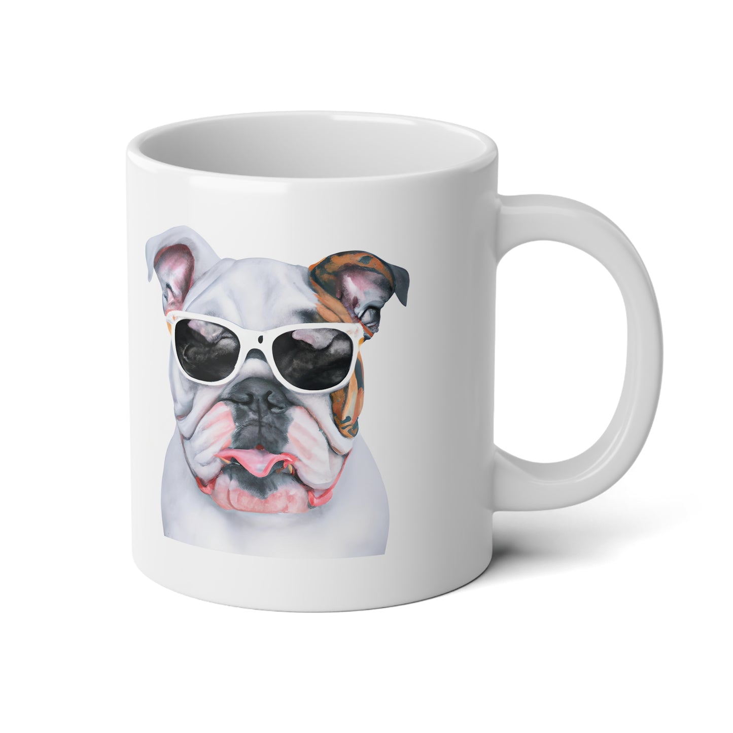 Jumbo Mug, 20oz, Bulldog with sunglasses