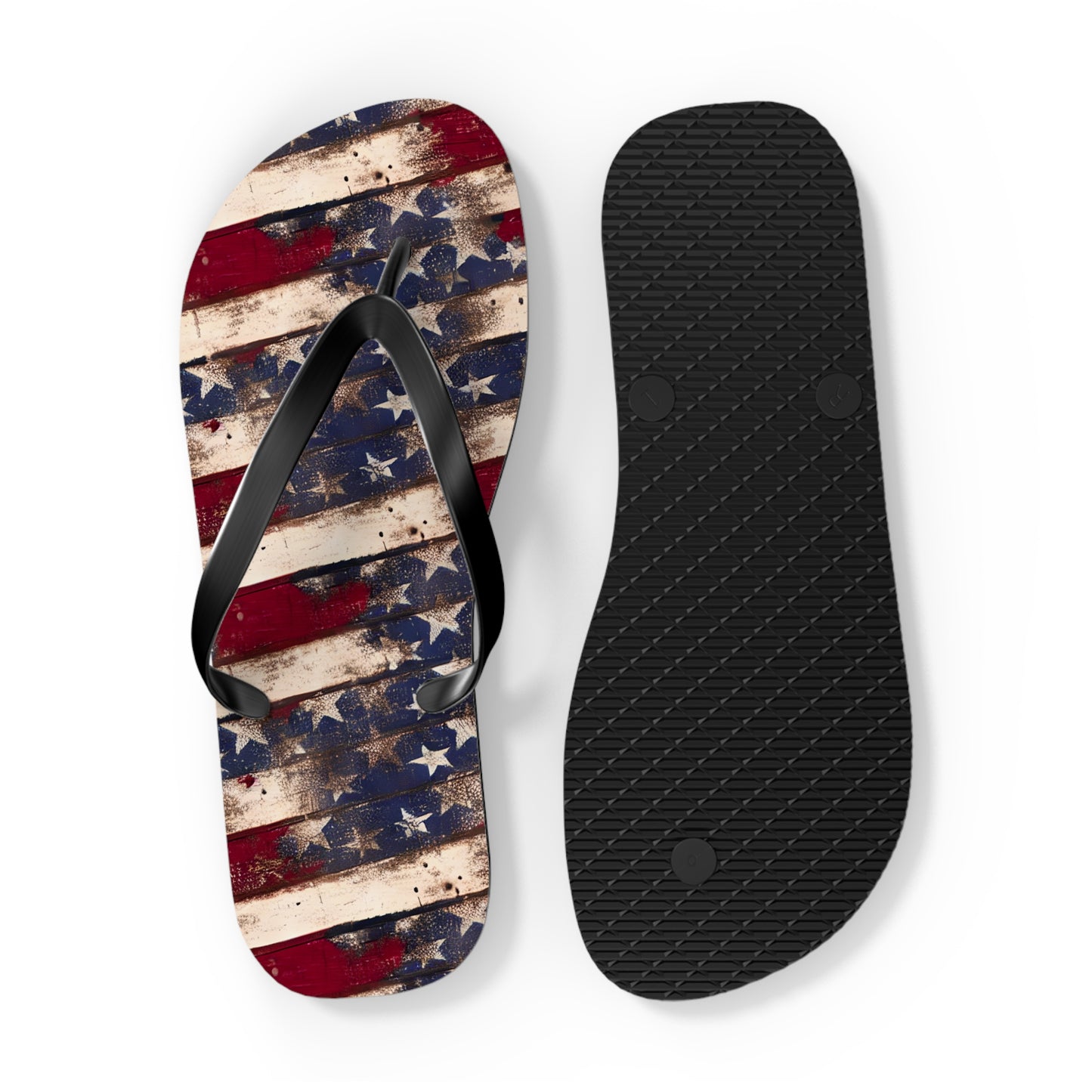 Distressed Retro Flag Flip Flops