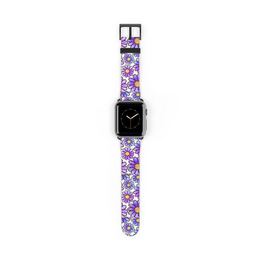 Retro Purple Flower Apple Watch Band