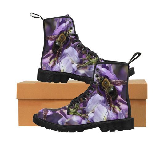 Women's Canvas Boots, Purple Wisteria, Bumblebee