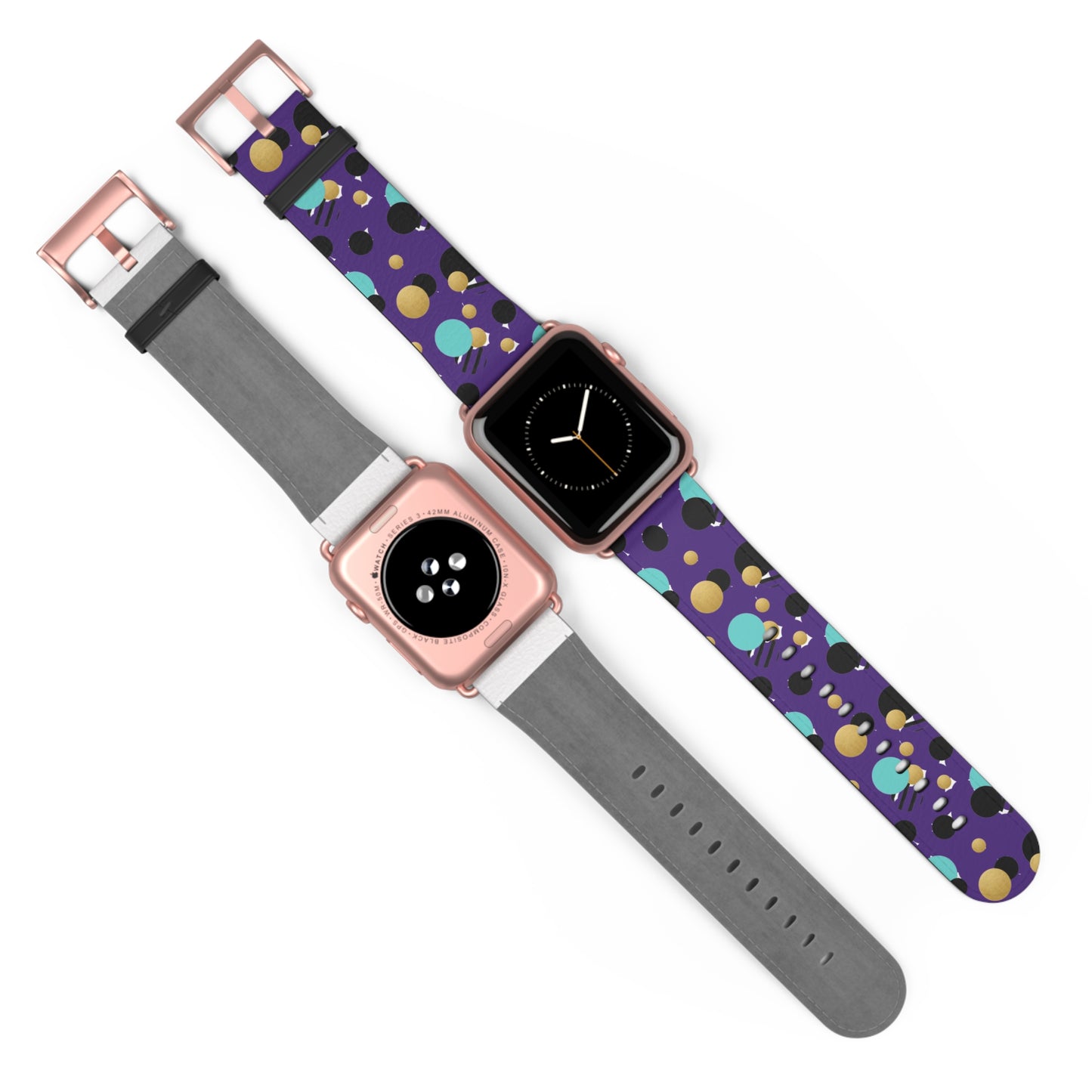 Turquoise Black Gold Polka Dot Purple Apple Watch Band