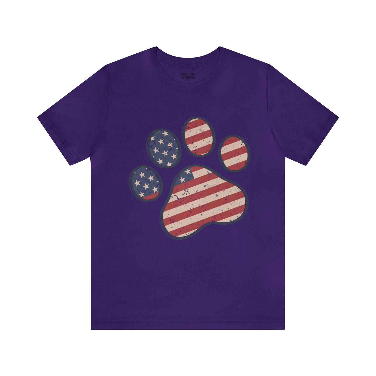 4th of July Pawprint Unisex Jersey Short Sleeve Tee Patriotic American Flag