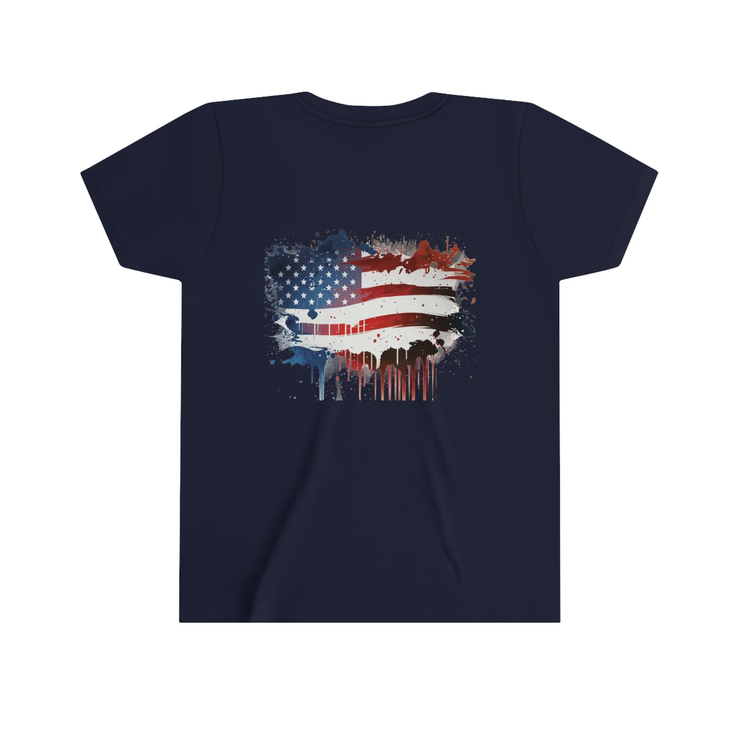 T-Rex July 4th Youth Short Sleeve Tee Patriotic American Flag Dinosaur t-shirt