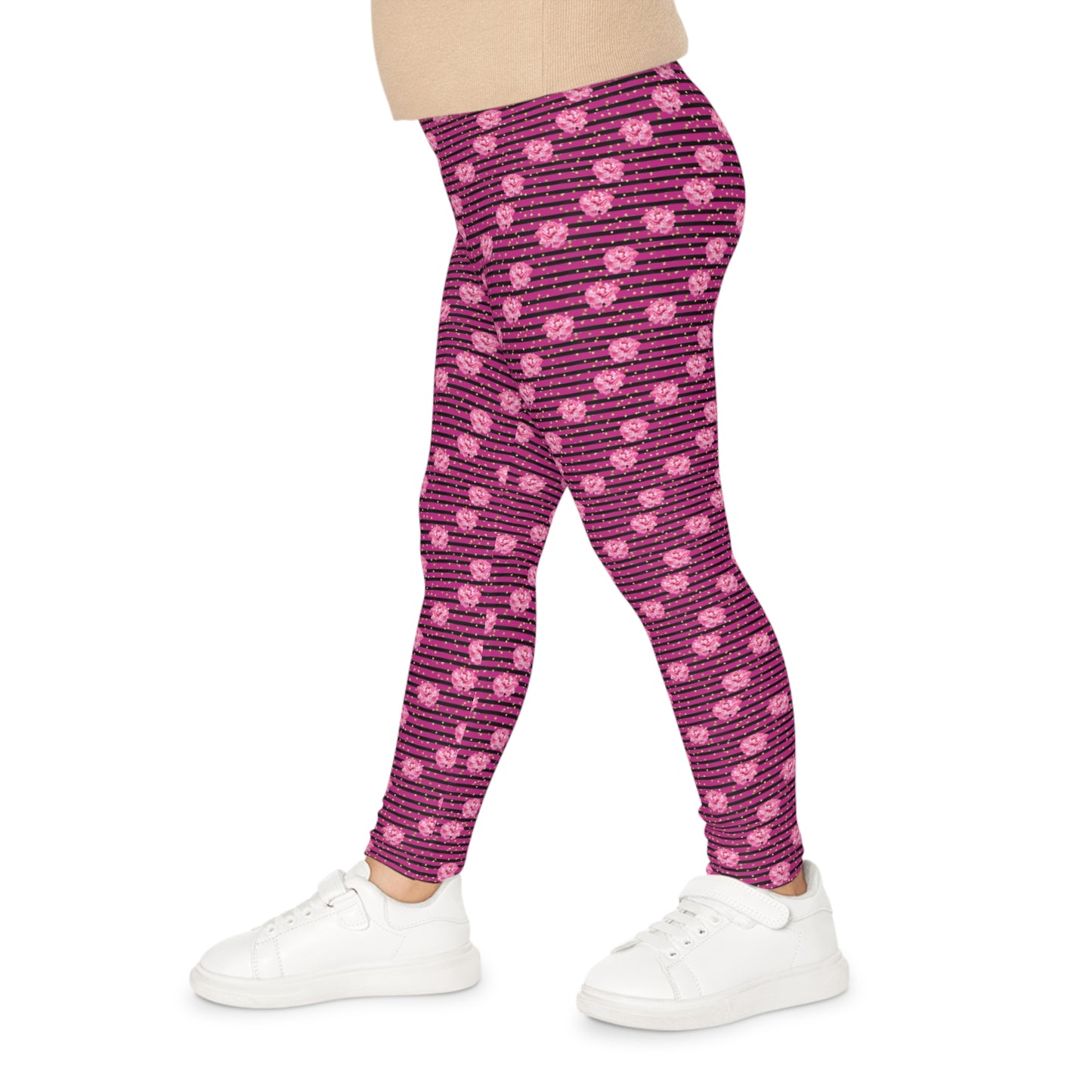 Girls colorful pink and rose gold dot leggings