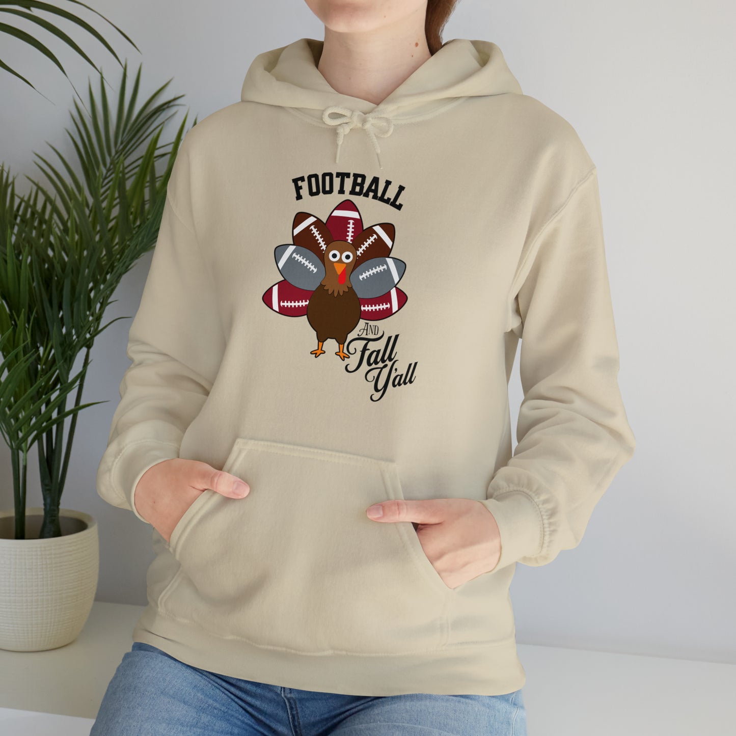 Custom Crimson and Gray Football and Fall Hooded Sweatshirt