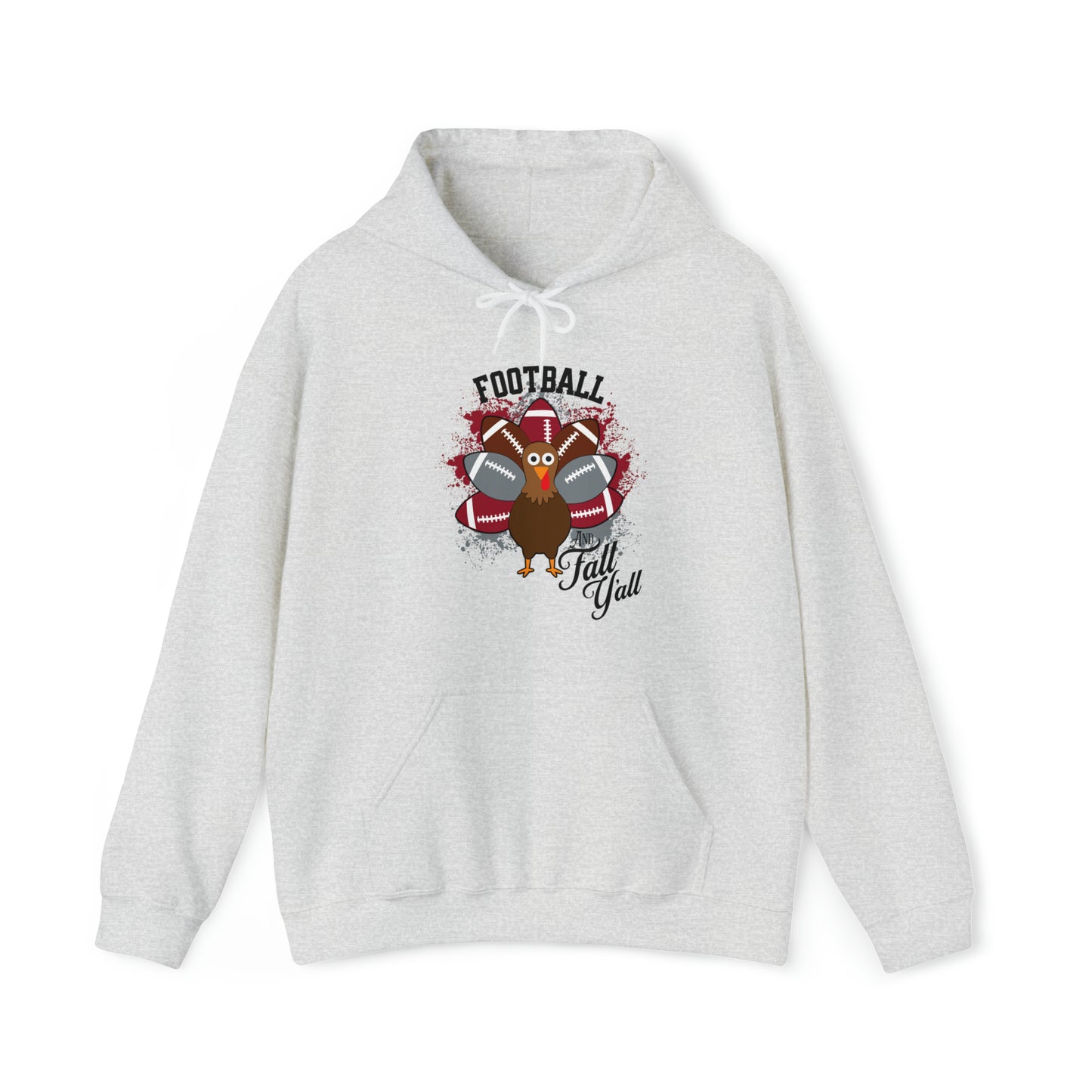 Custom Crimson and Gray Football and Fall Hooded Sweatshirt