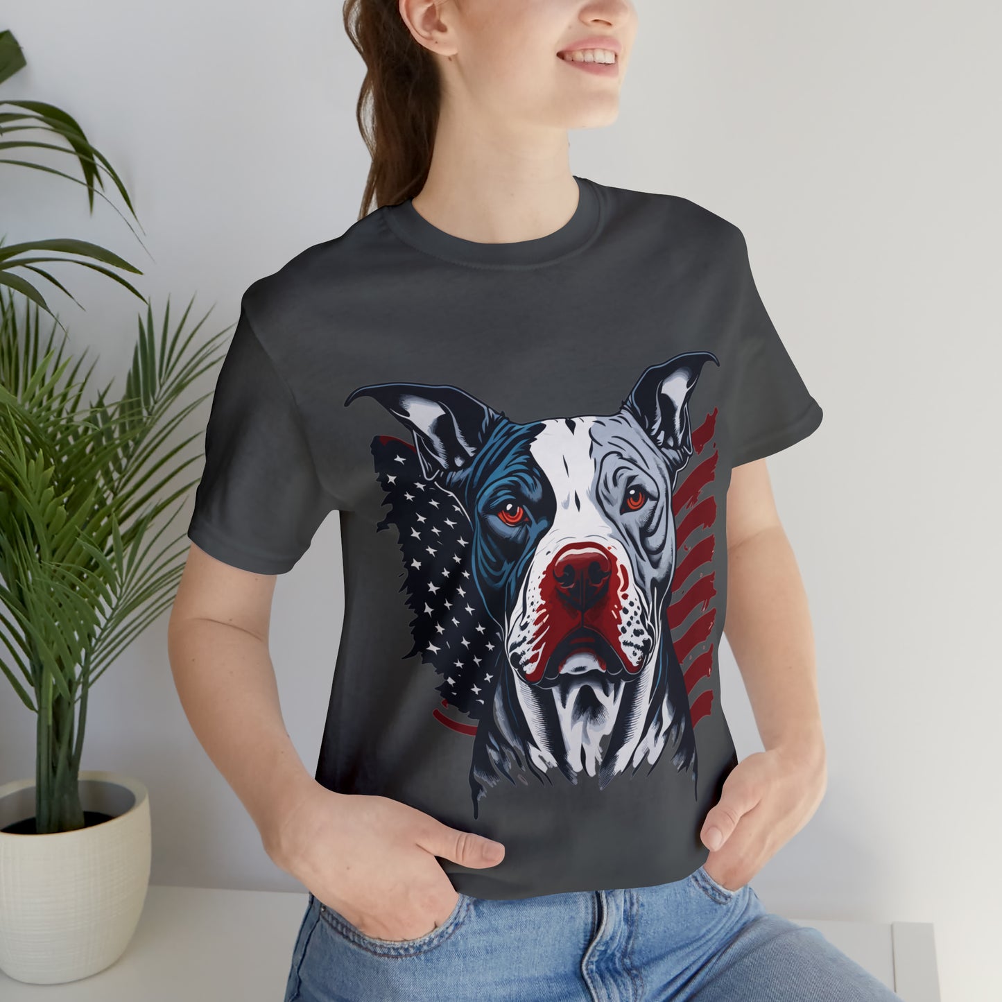 Pit bull 4th of July Unisex Jersey Short Sleeve Tee Patriotic