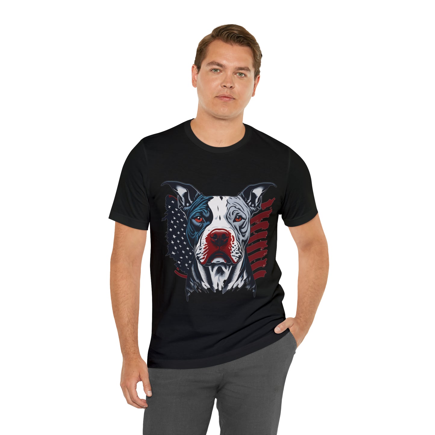 Pit bull 4th of July Unisex Jersey Short Sleeve Tee Patriotic