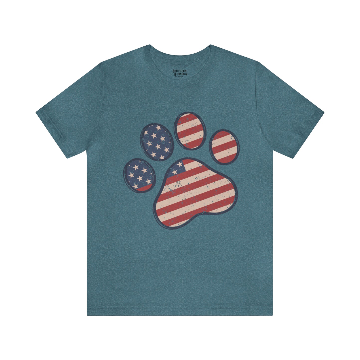 4th of July Pawprint Unisex Jersey Short Sleeve Tee Patriotic American Flag