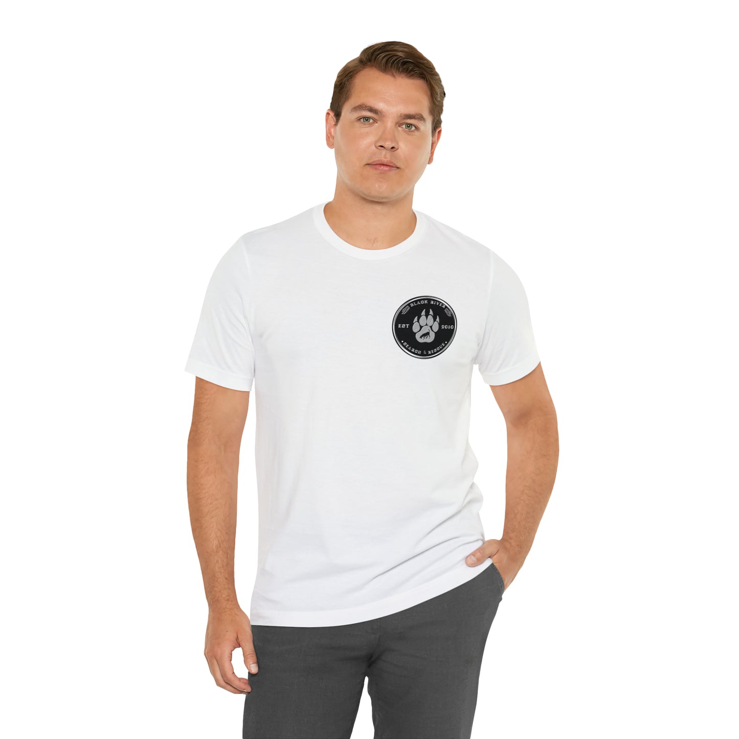 Black River Search & Rescue Logo Black Unisex Jersey Short Sleeve Tee