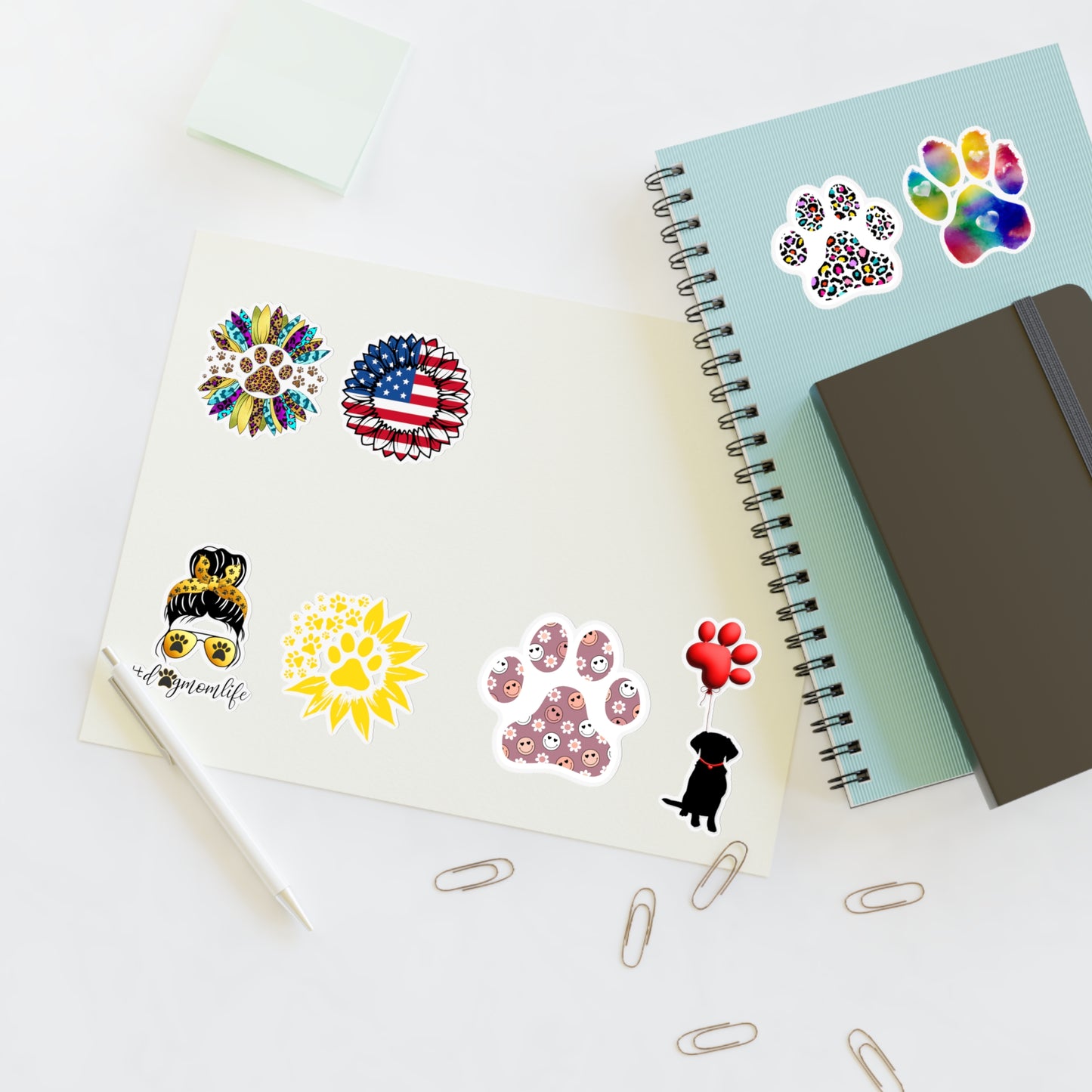 Dog Paw and Sunflower Sticker Sheets