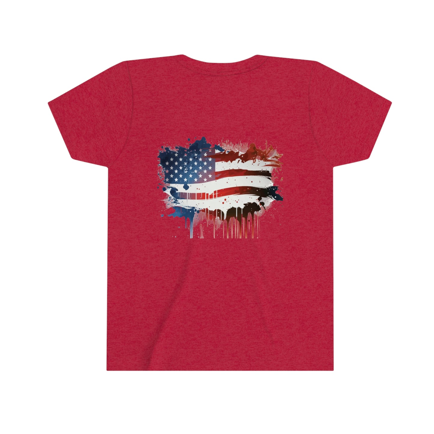 T-Rex July 4th Youth Short Sleeve Tee Patriotic American Flag Dinosaur t-shirt