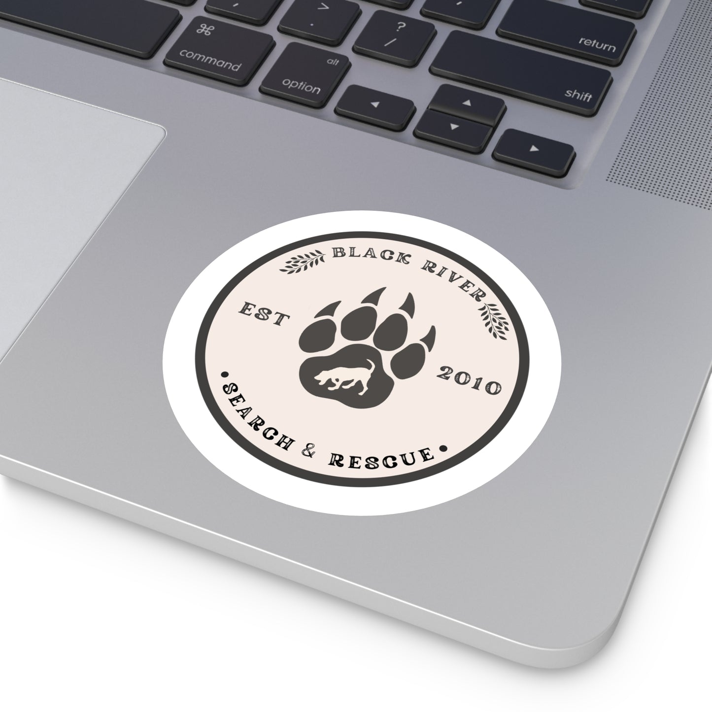 BRSAR Logo Round Stickers, Indoor\Outdoor, Multiple sizes, Beige and Brown