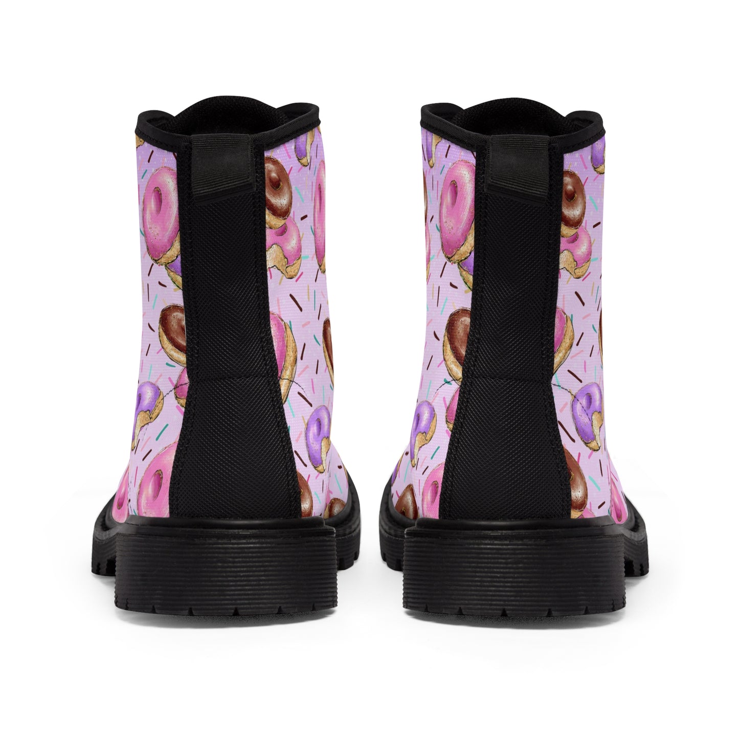 Donut Pink Women's Canvas Boots