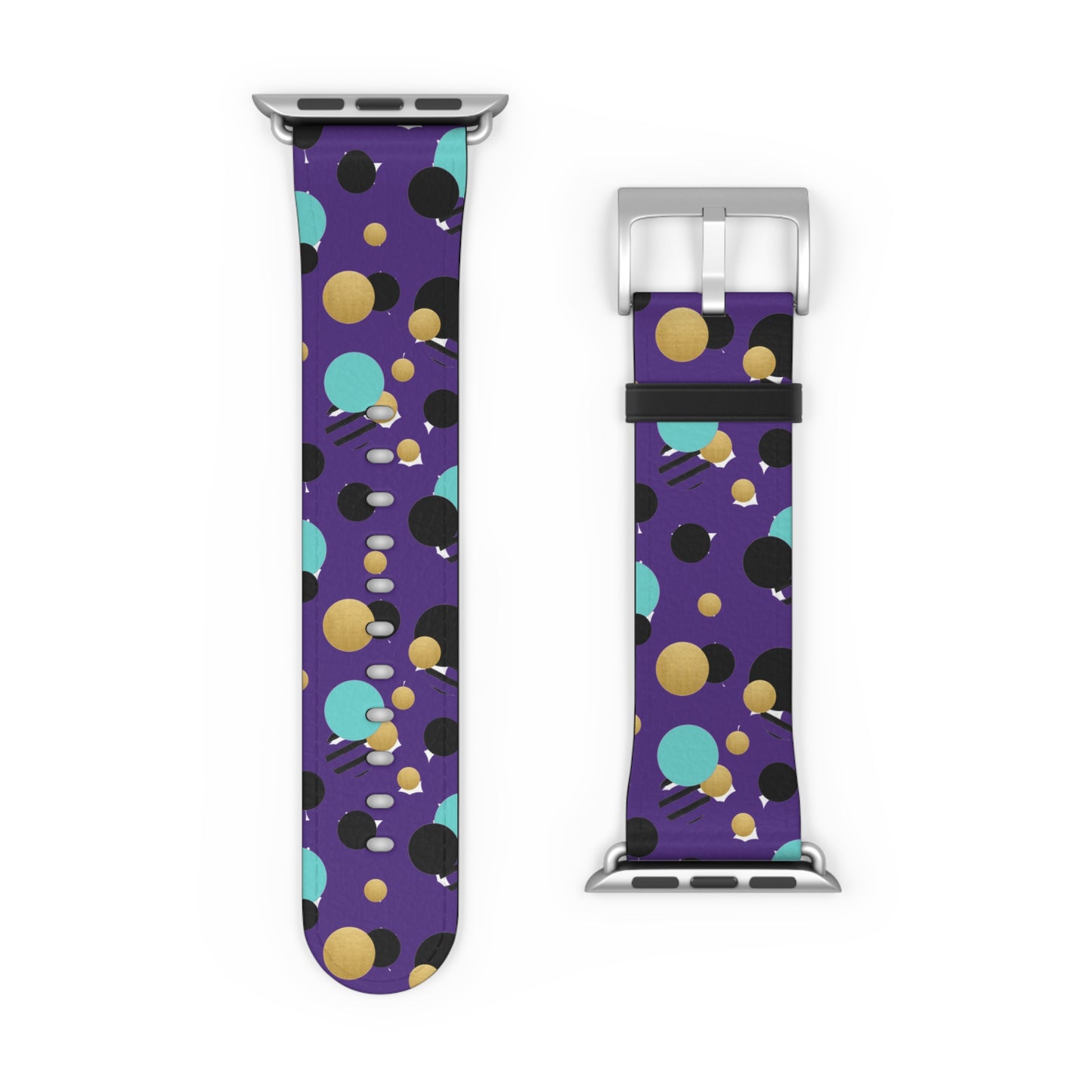 Turquoise Black Gold Polka Dot Purple Apple Watch Band