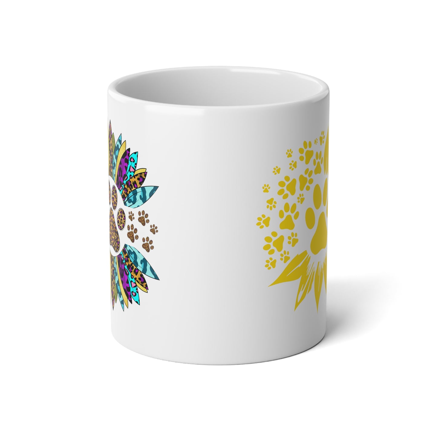 Dog Paw Sunflower Jumbo Mug, 20oz