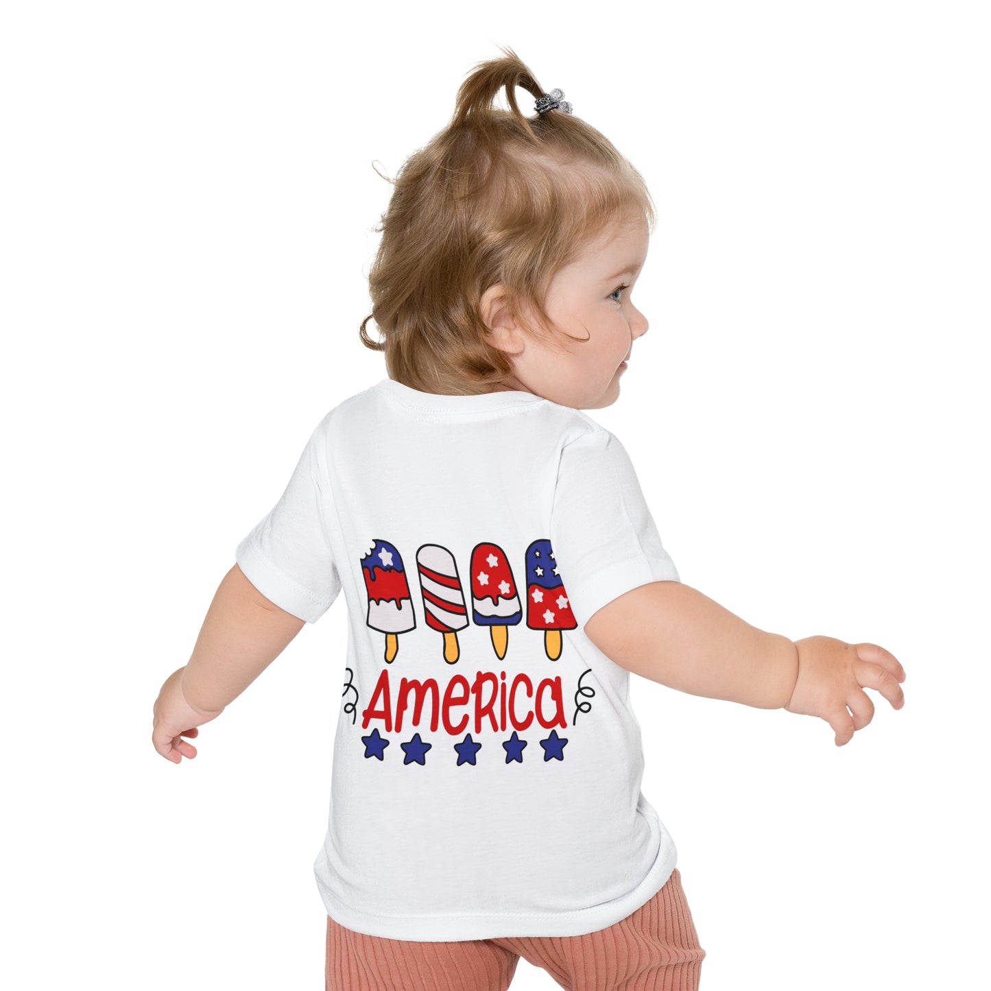 Red White and Cute 4th of July Baby Short Sleeve T-Shirt Patriotic