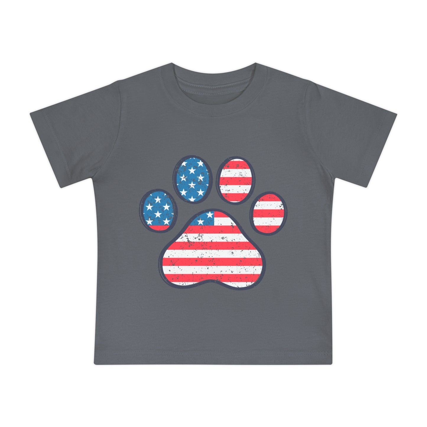 Paw Print Flag Baby Short Sleeve T-Shirt Patriotic