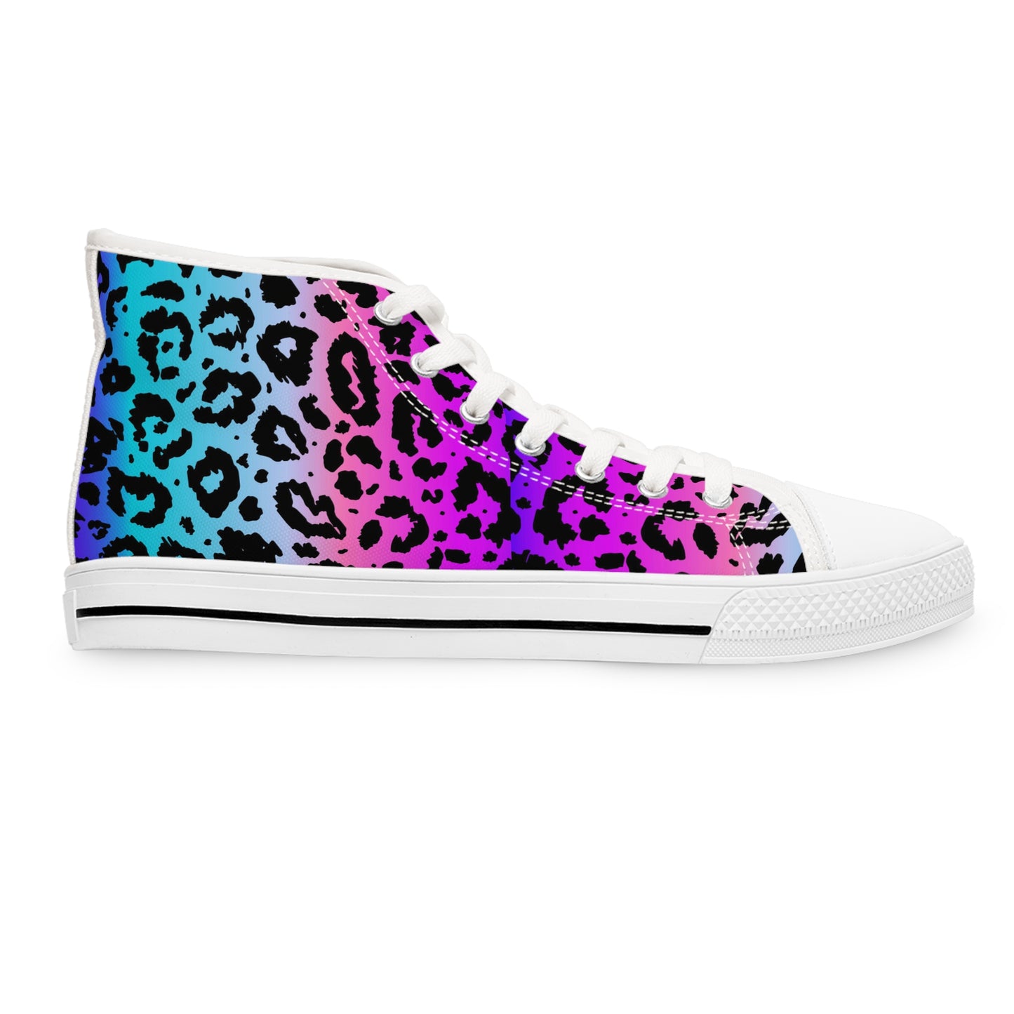 Rainbow Leopard Print Women's High Top Sneakers