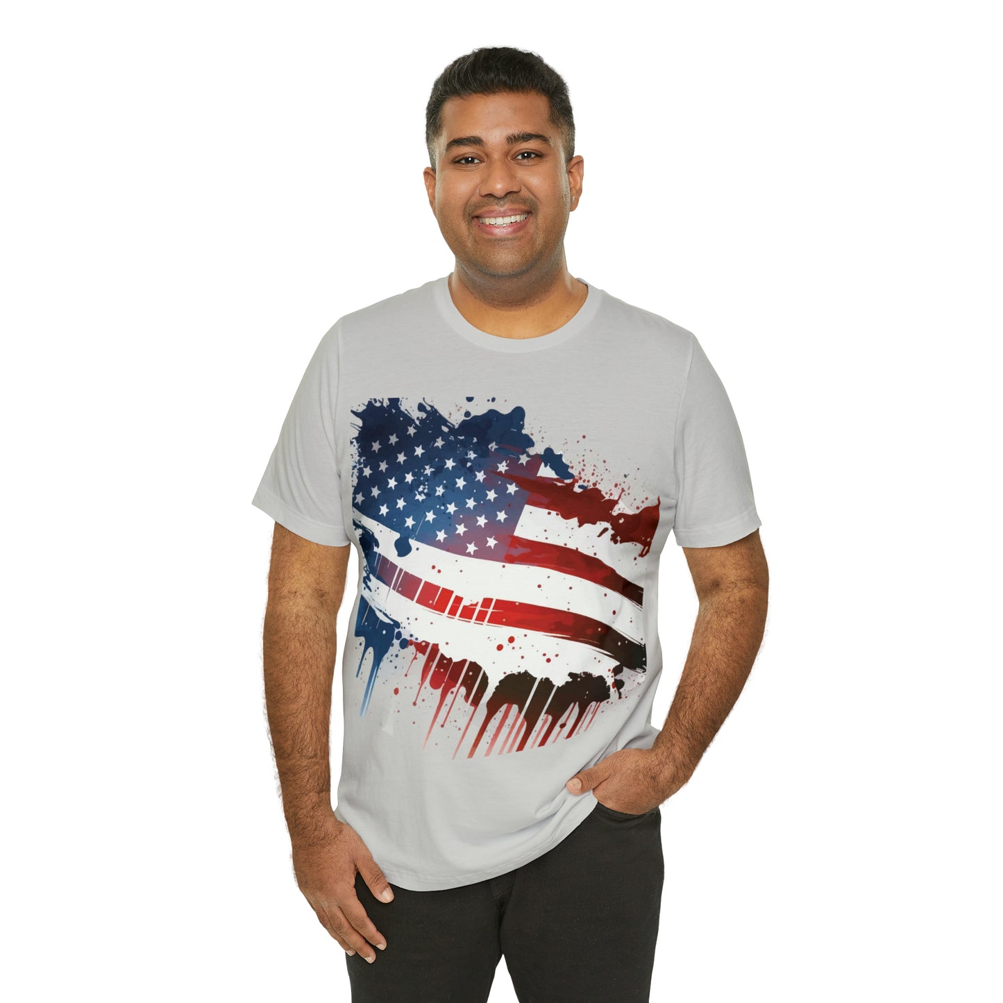 American Flag Unisex Jersey Short Sleeve Tee Patriotic July 4th