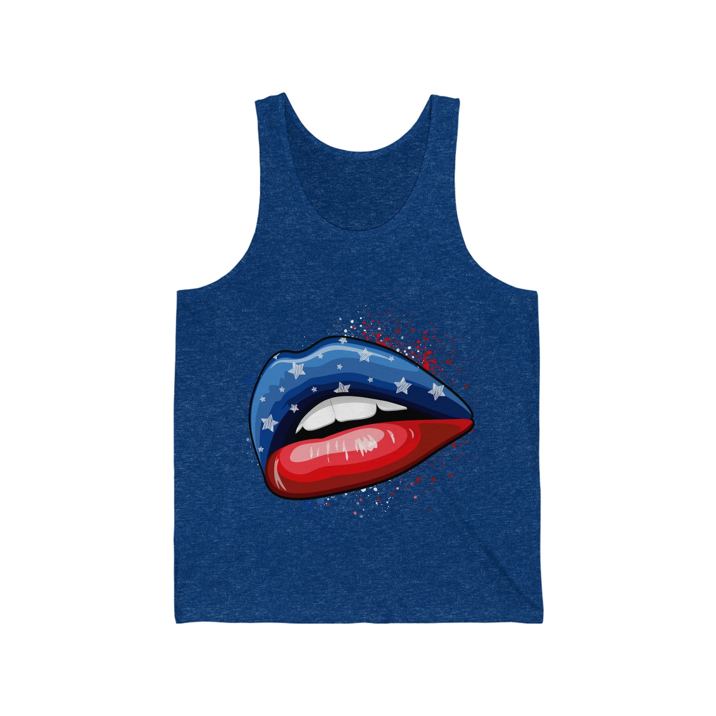 4th of July Lips Unisex Jersey Tank Patriotic