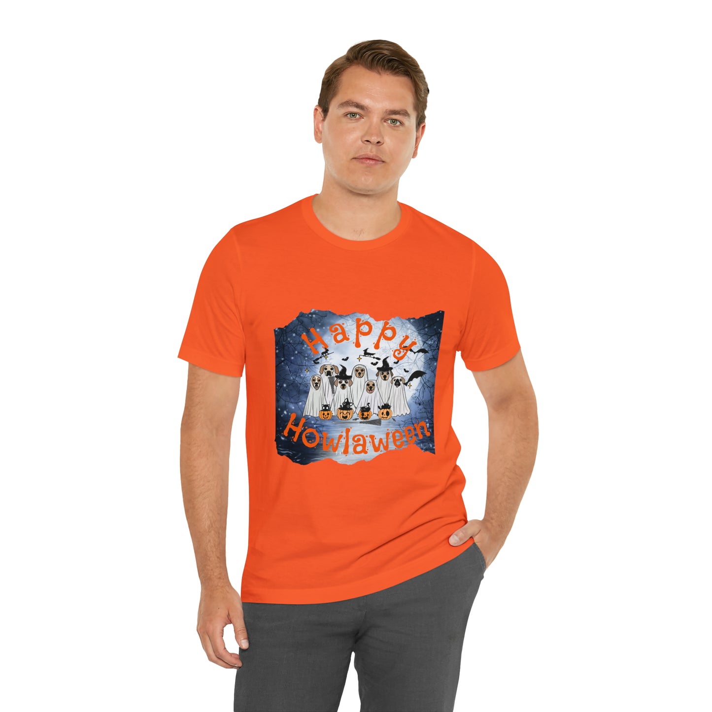 Happy Howlaween Dog Short Sleeve Tee, Halloween shirt