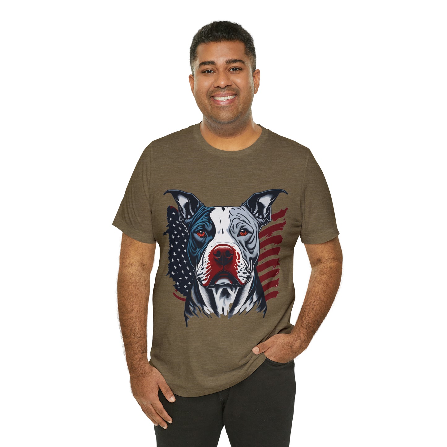 Pit bull 4th of July Unisex Jersey Short Sleeve Tee Patriotic