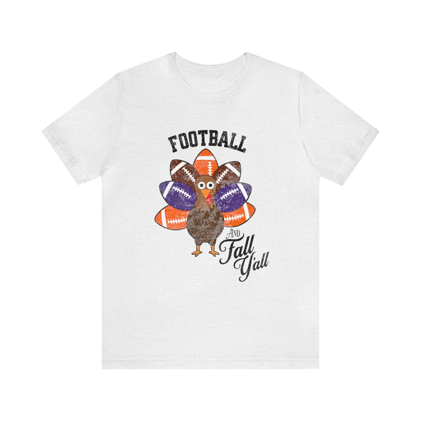 Vintage Purple and Orange Football Short Sleeve Tee, Football and turkey shirt, Clemson