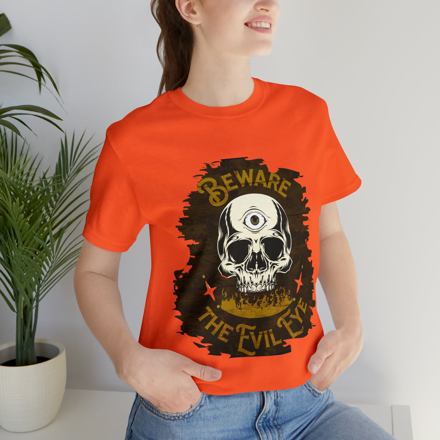 Brown Evil Eye Halloween Shirt, Halloween shirt, Skull Shirt