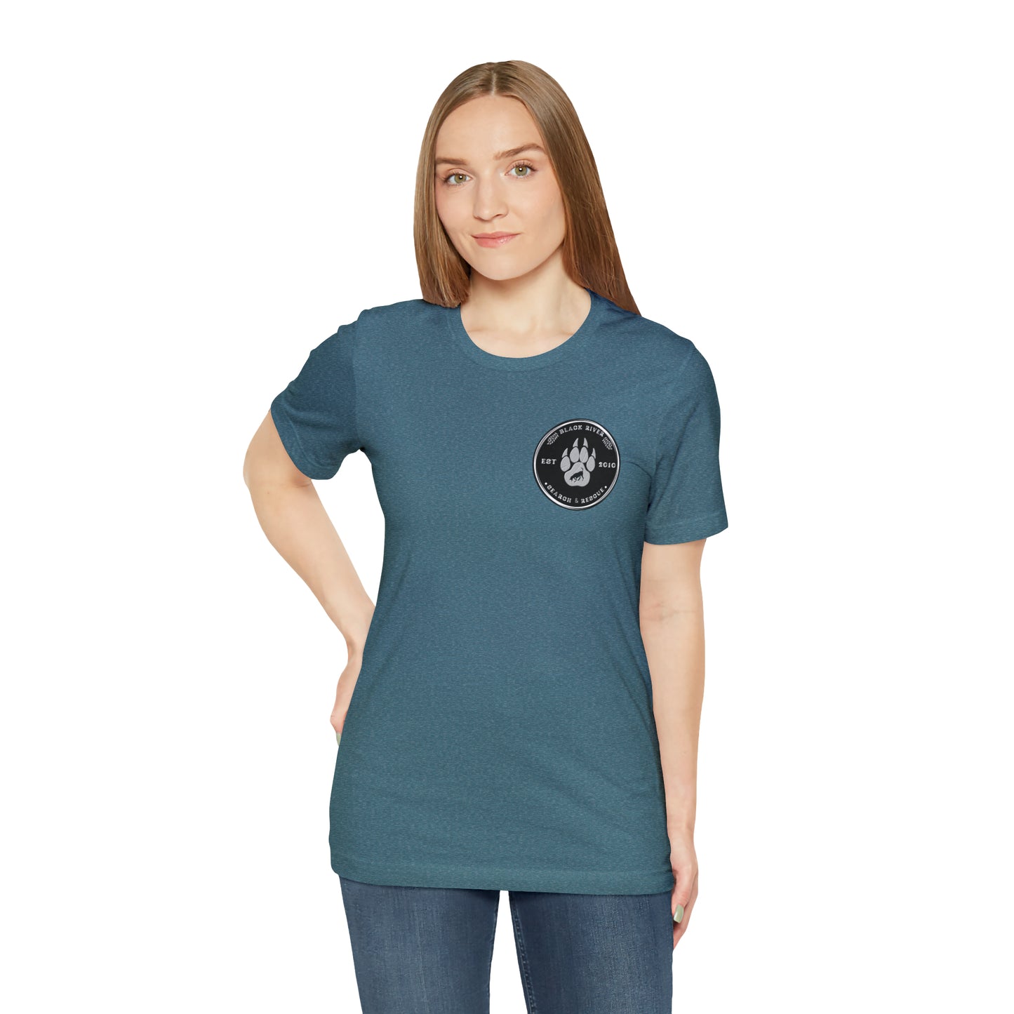 Black River Search & Rescue Logo Black Unisex Jersey Short Sleeve Tee