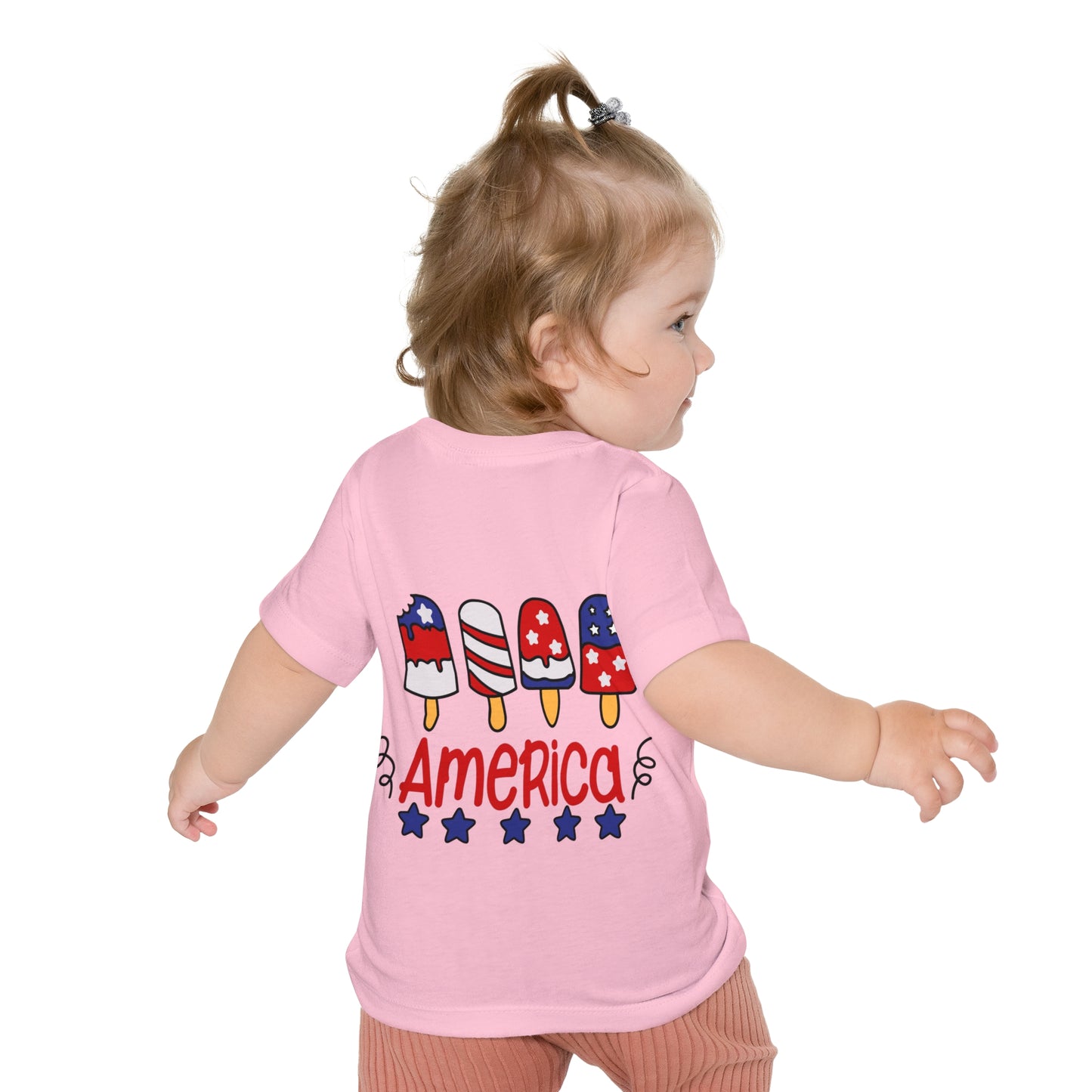 Red White and Cute 4th of July Baby Short Sleeve T-Shirt Patriotic