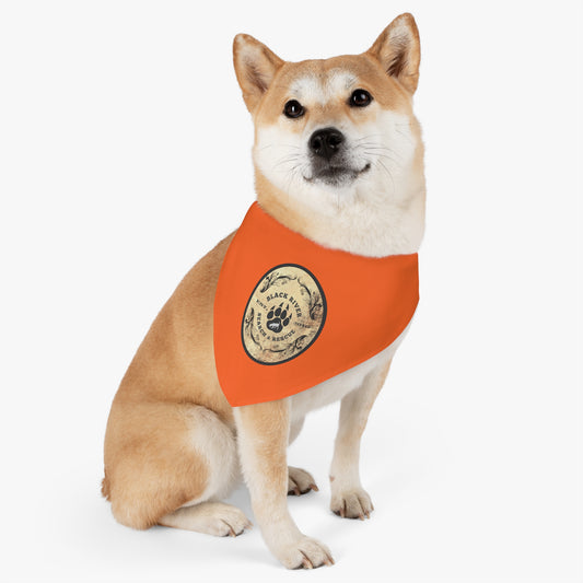 Orange Black River Search & Rescue Logo Pet Bandana Collar