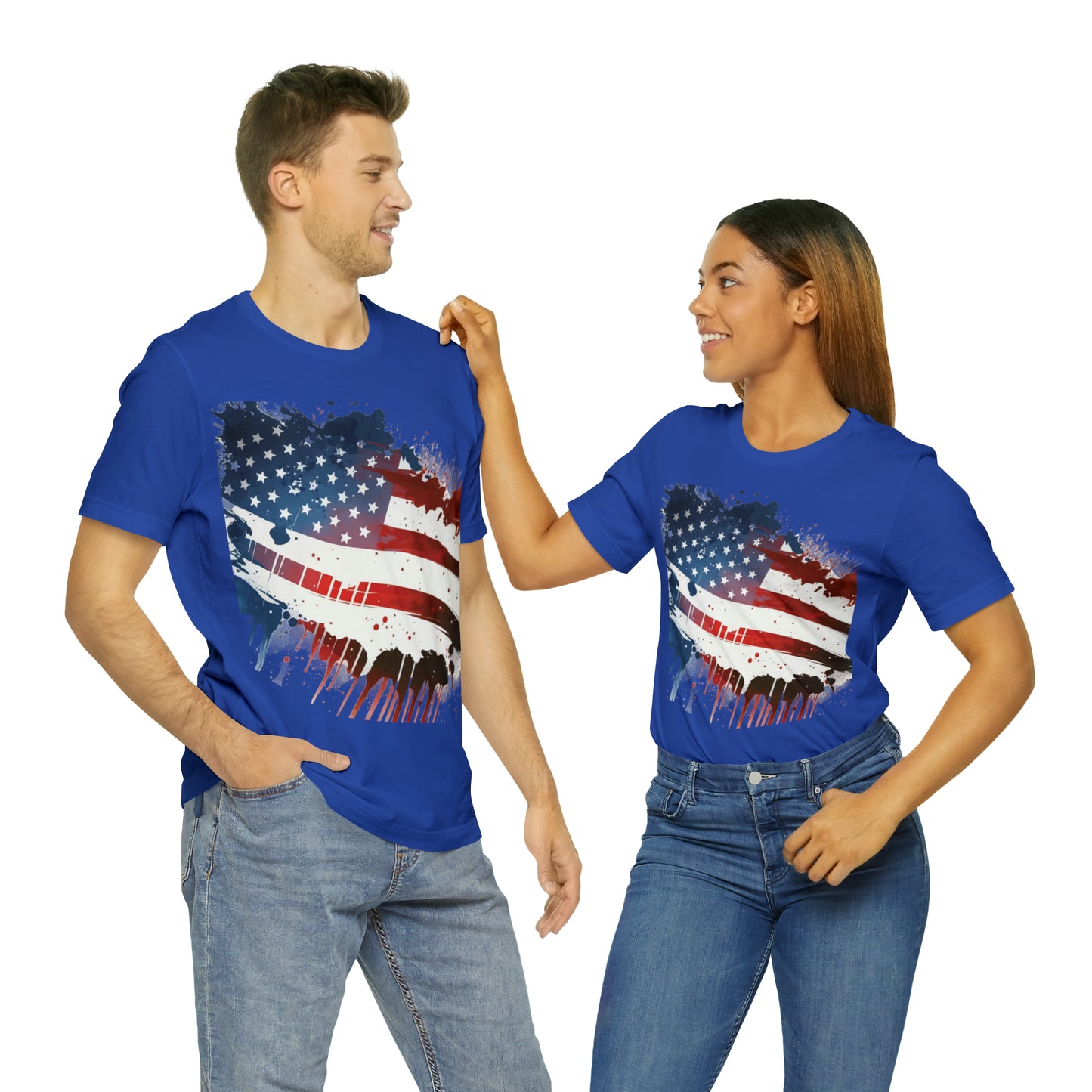 American Flag Unisex Jersey Short Sleeve Tee Patriotic July 4th