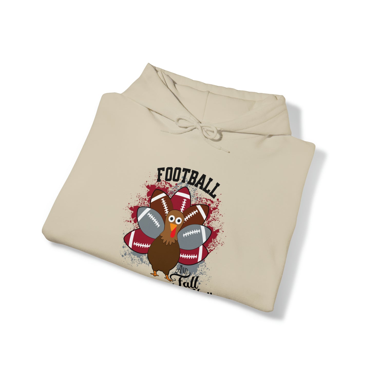 Custom Crimson and Gray Football and Fall Hooded Sweatshirt