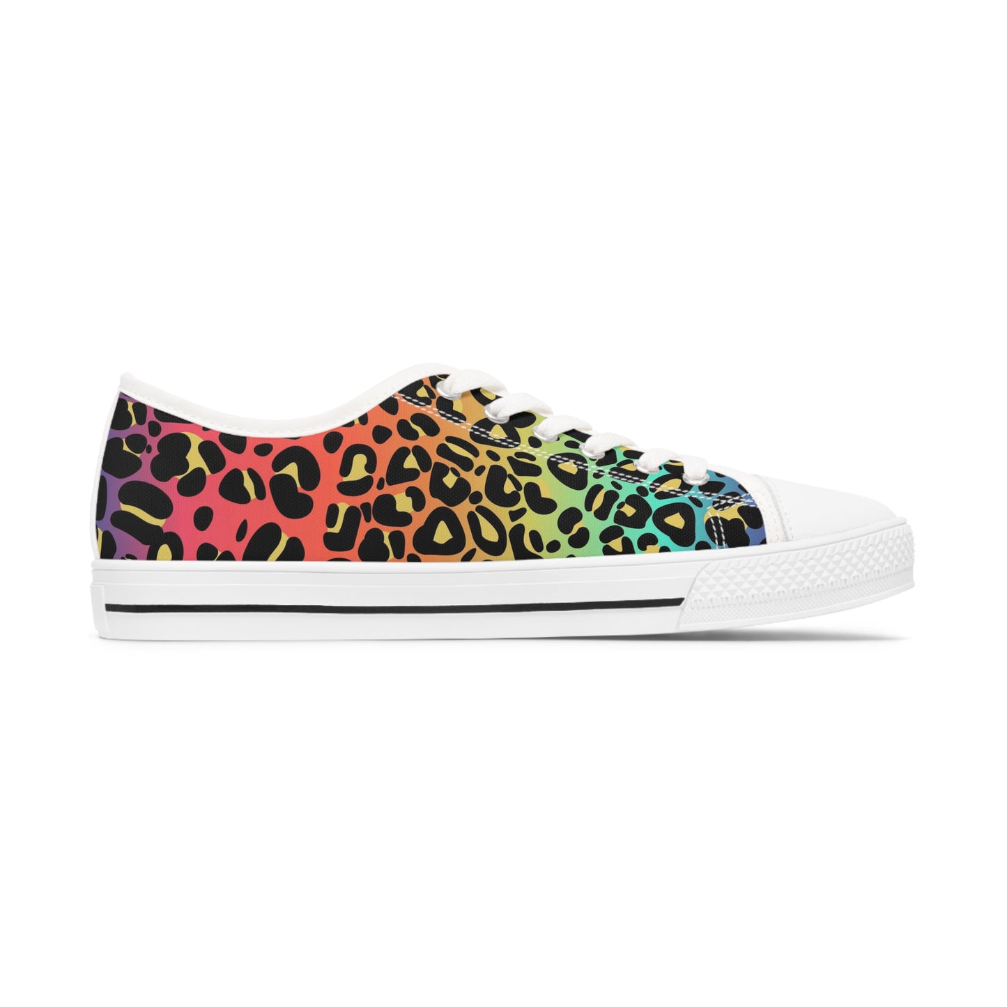 Women's Low Top Sneakers, Rainbow leopard print