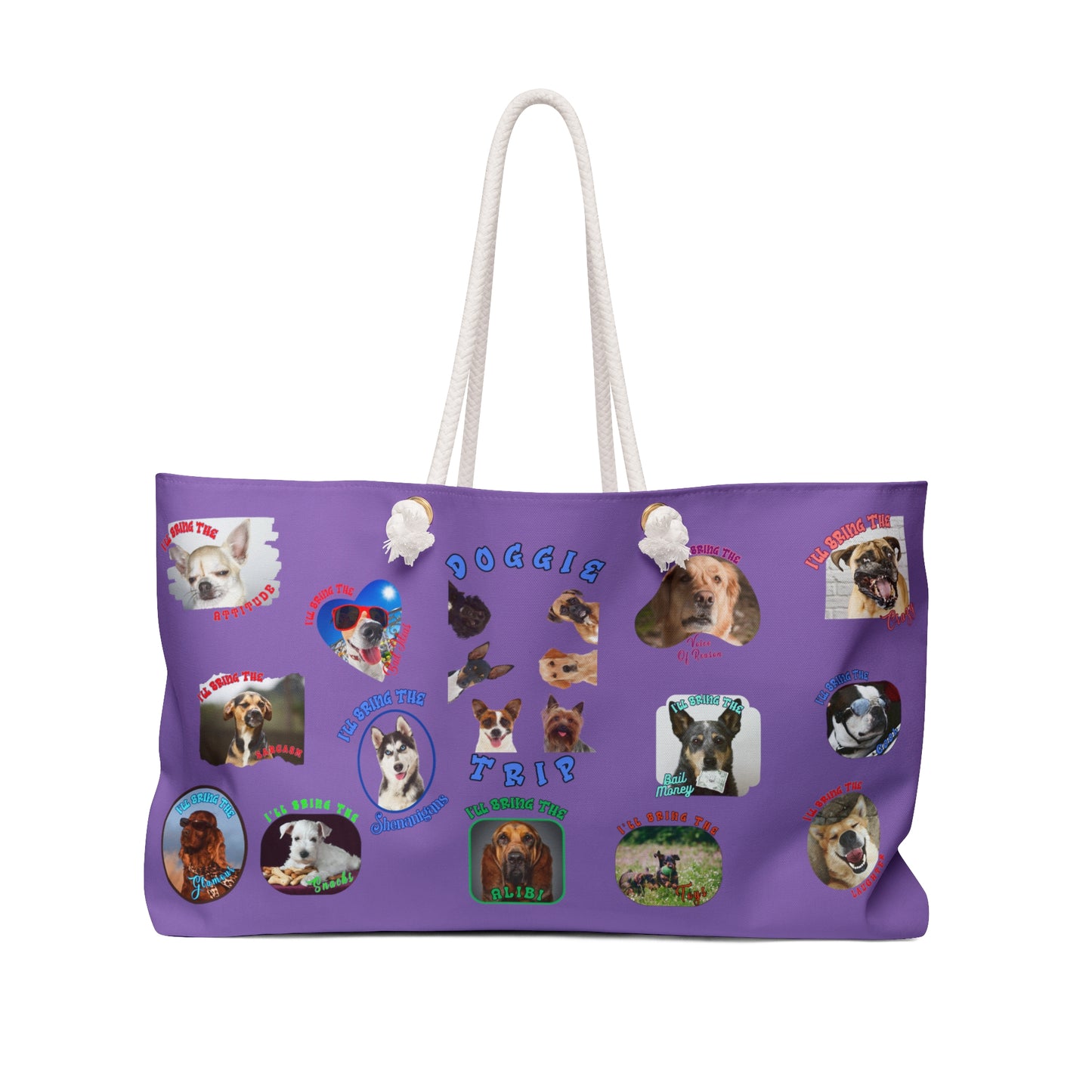 Dog Tote Bag, Tote Bag, Funny Dog Tote, Dogs, Shoulder bag, Shopper, Dog lover gift, Weekender bag, Tote bag for Women, Lavender