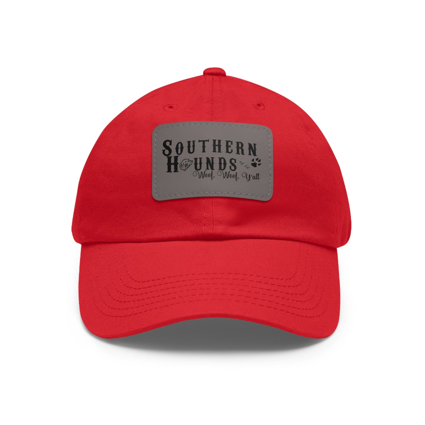 Dad Southern Hounds Hat with Leather Patch (Rectangle)