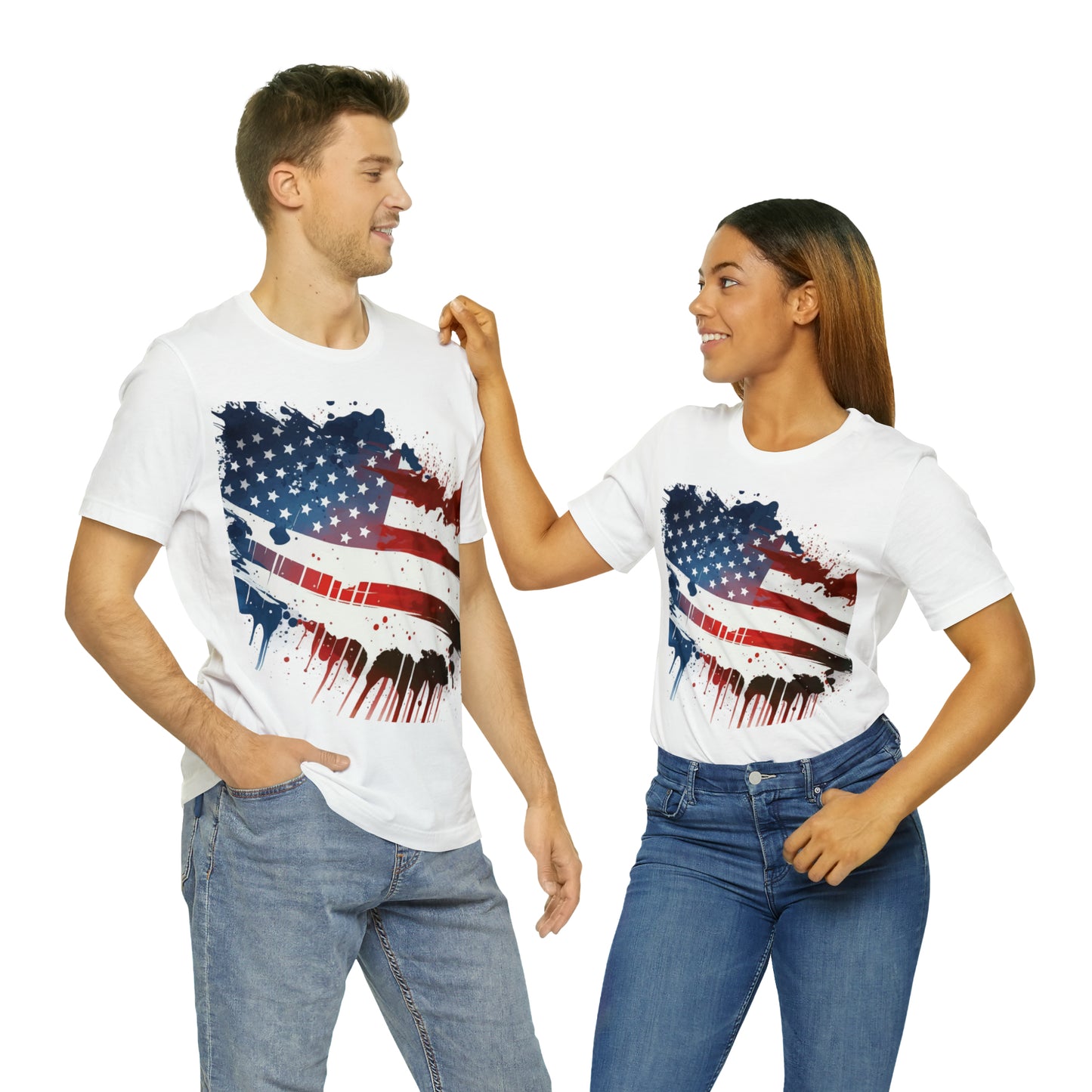 American Flag Unisex Jersey Short Sleeve Tee Patriotic July 4th