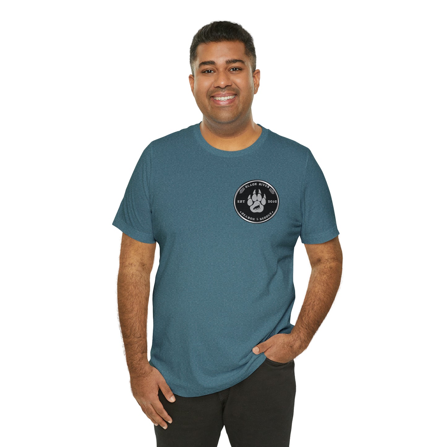 Black River Search & Rescue Logo Black Unisex Jersey Short Sleeve Tee