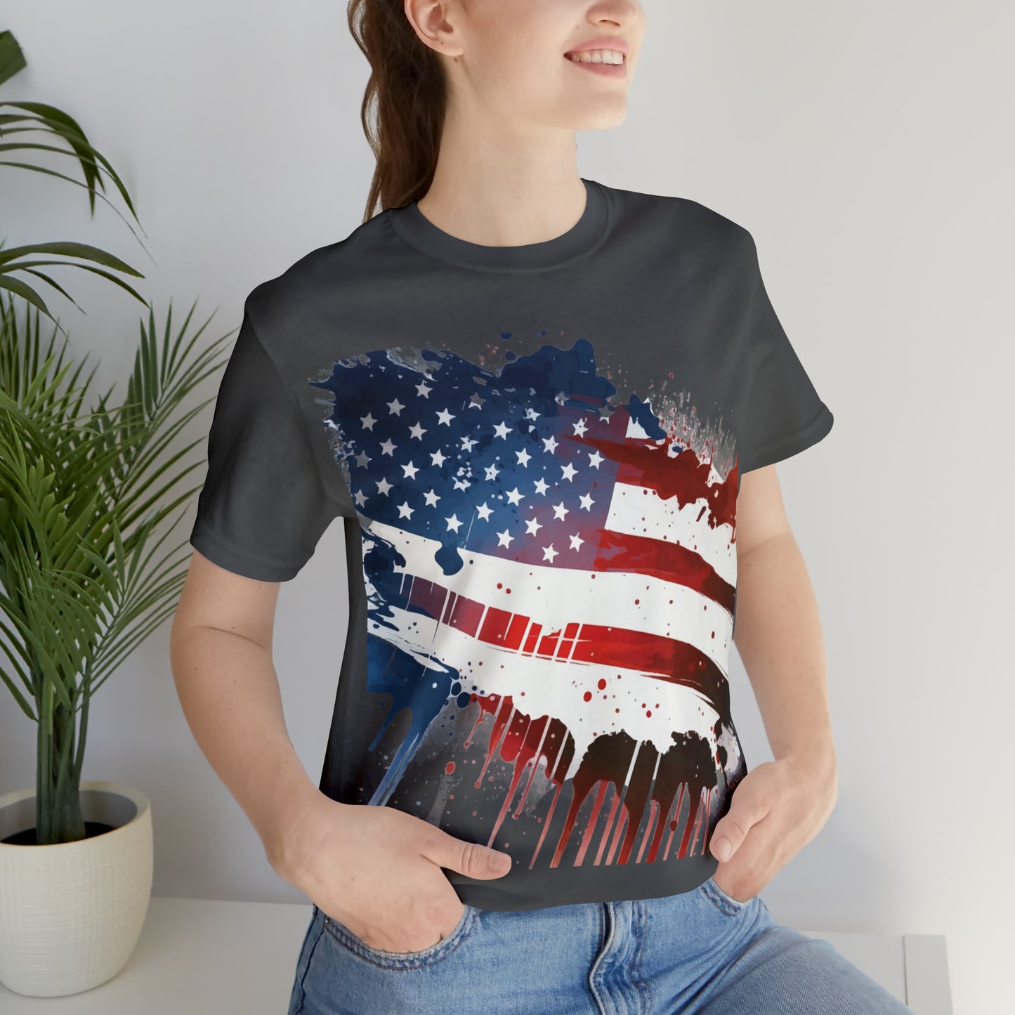 American Flag Unisex Jersey Short Sleeve Tee Patriotic July 4th