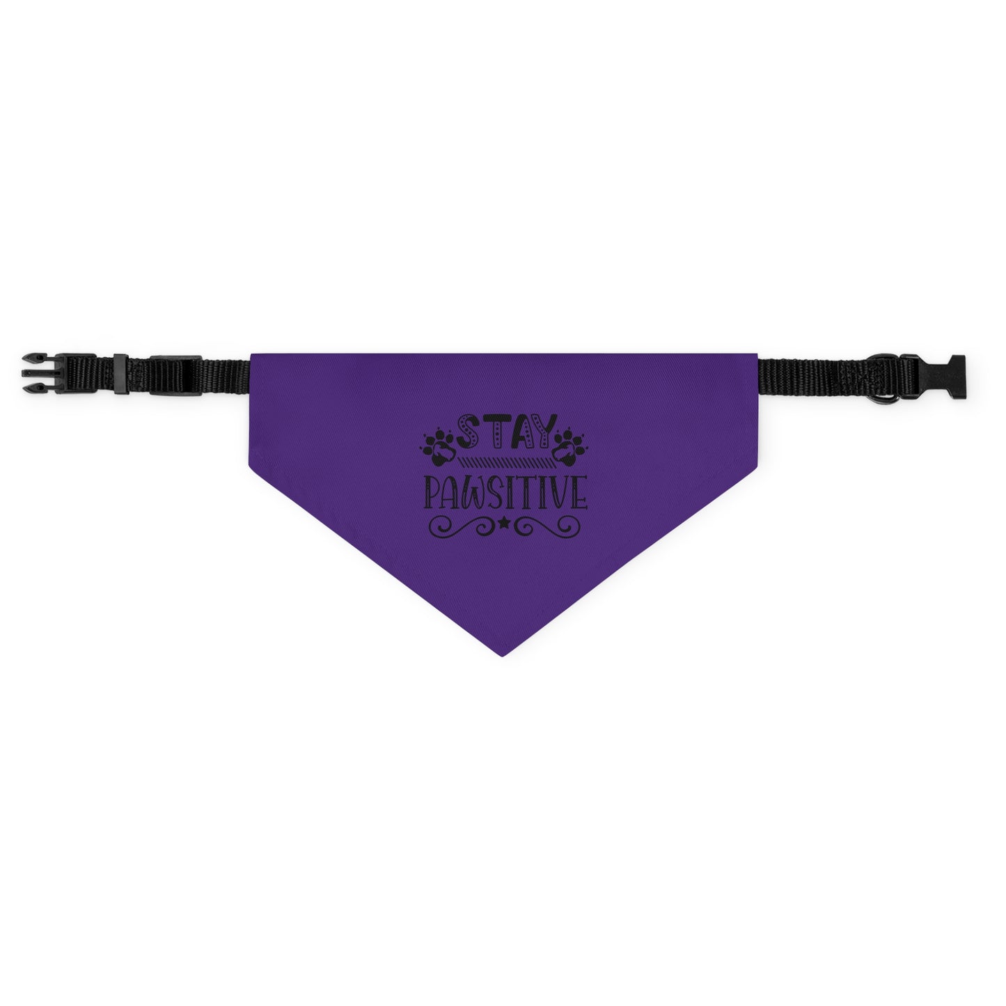 Pet Bandana Collar, Stay Pawsitive, Purple