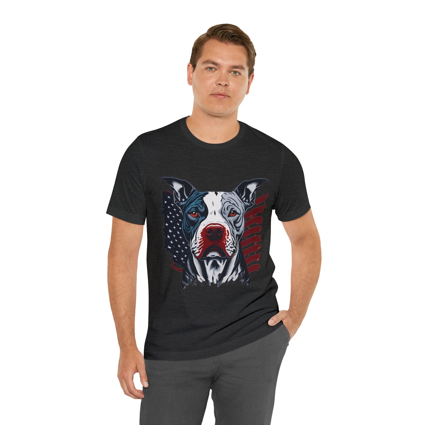 Pit bull 4th of July Unisex Jersey Short Sleeve Tee Patriotic