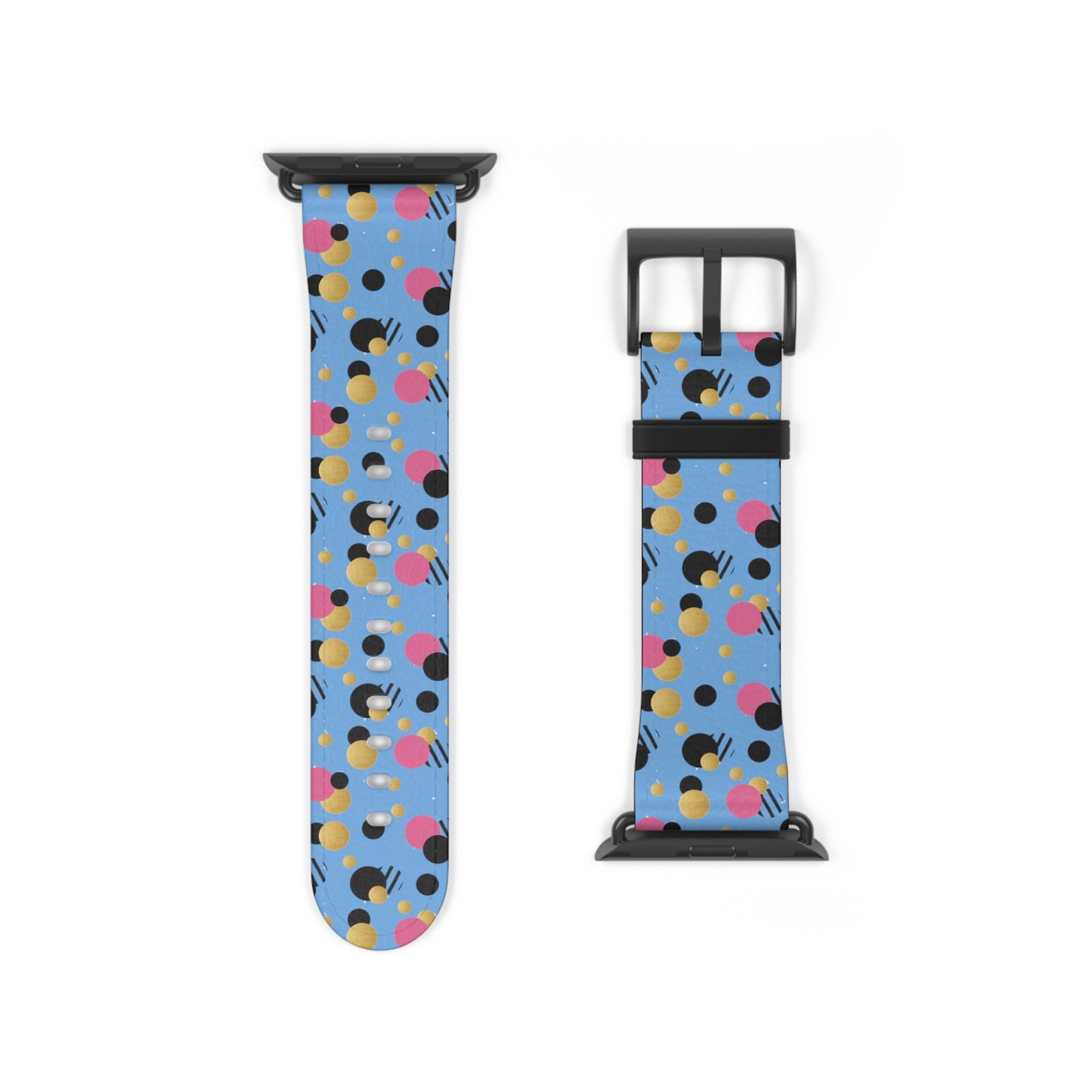 Pink Black Gold Polka Dot light Blue Apple Watch Band
